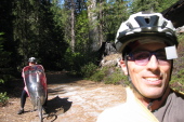 Pausing for a breather on the way up Old Big Oak Flat Rd. (Tuolumne Grove Rd.) (4970ft)