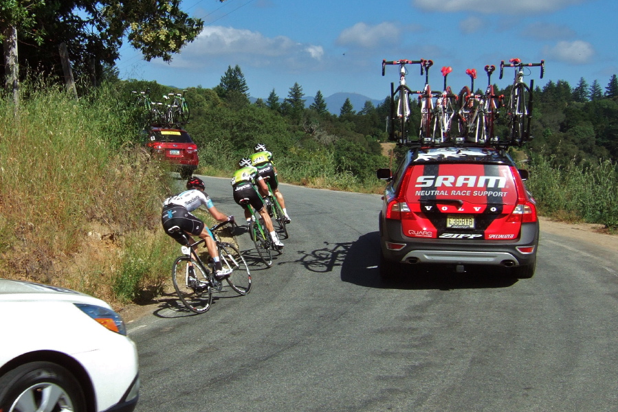 Hugo Houle (#117) on the tail of Leigh Howard (#63) and Luke Durbridge (#62)