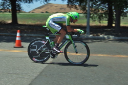 Cannondale rider in time trial helmet