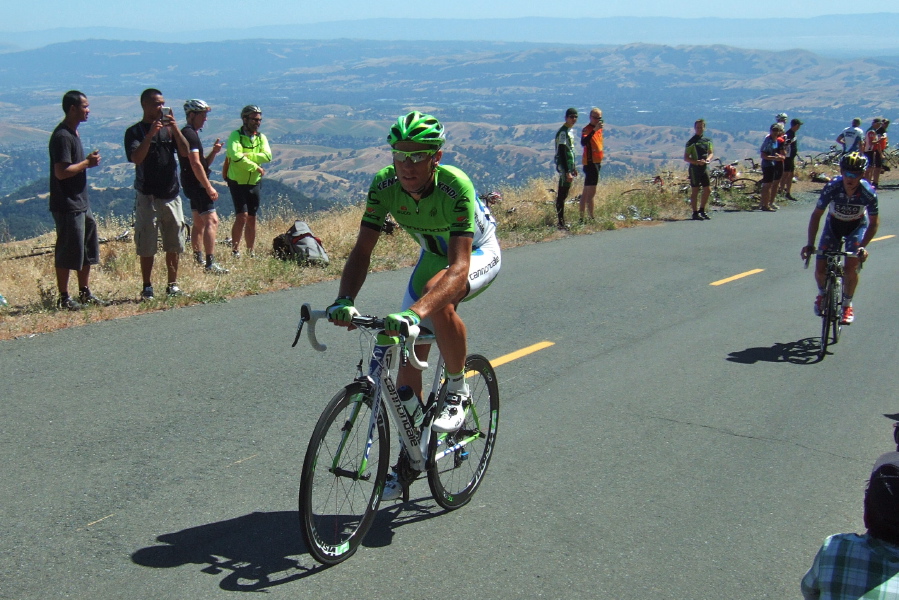 Cannondale rider followed by Saxo Bank rider