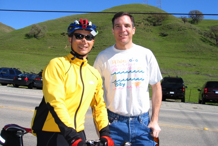 Greg Wong and his friend Bob on Calaveras Rd.