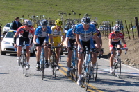 Michael Barry leads George Hincapie and a select group to the summit of Sierra Rd.