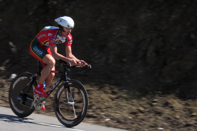 A Colavita rider crests Bailey Rd.