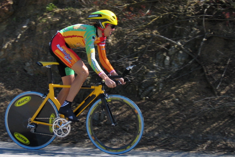 A Kodak rider crests Bailey Rd.