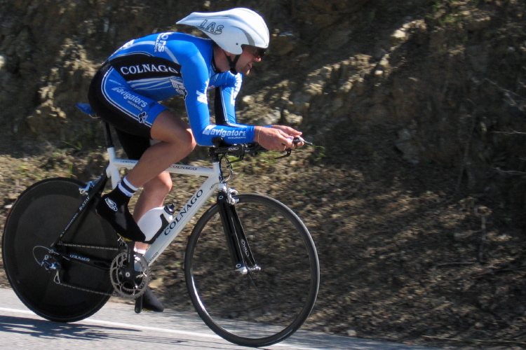 A Navigators rider crests Bailey Rd.