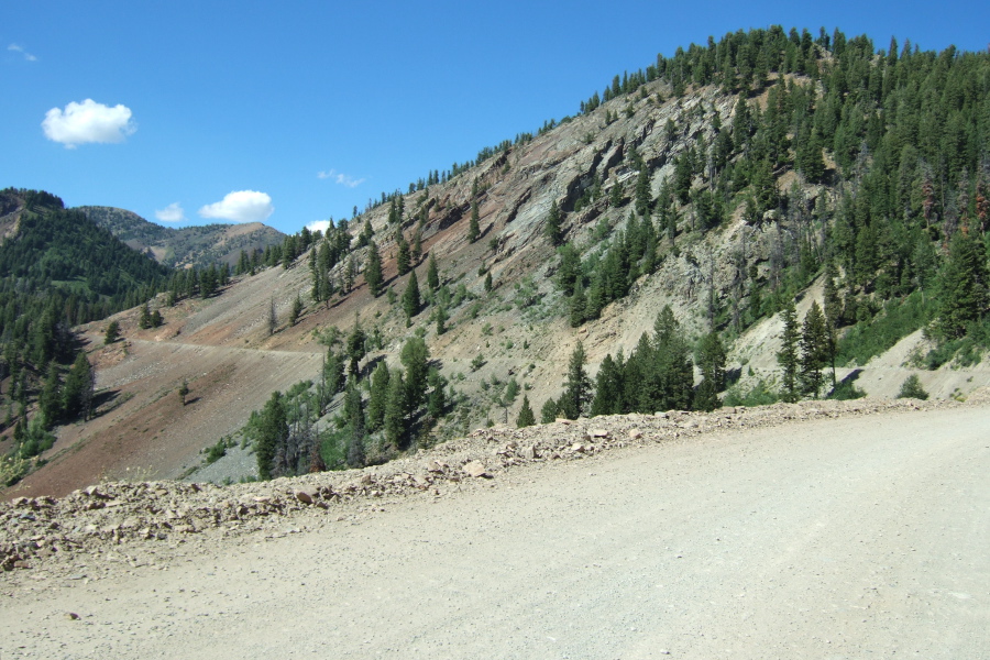 Reaching the upper section of the climb up Trail Creek Rd.