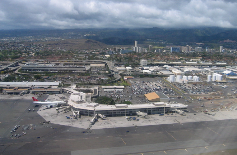 Leaving Honolulu International Airport.