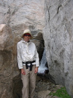 Bill at waterfall on Treasure Creek.