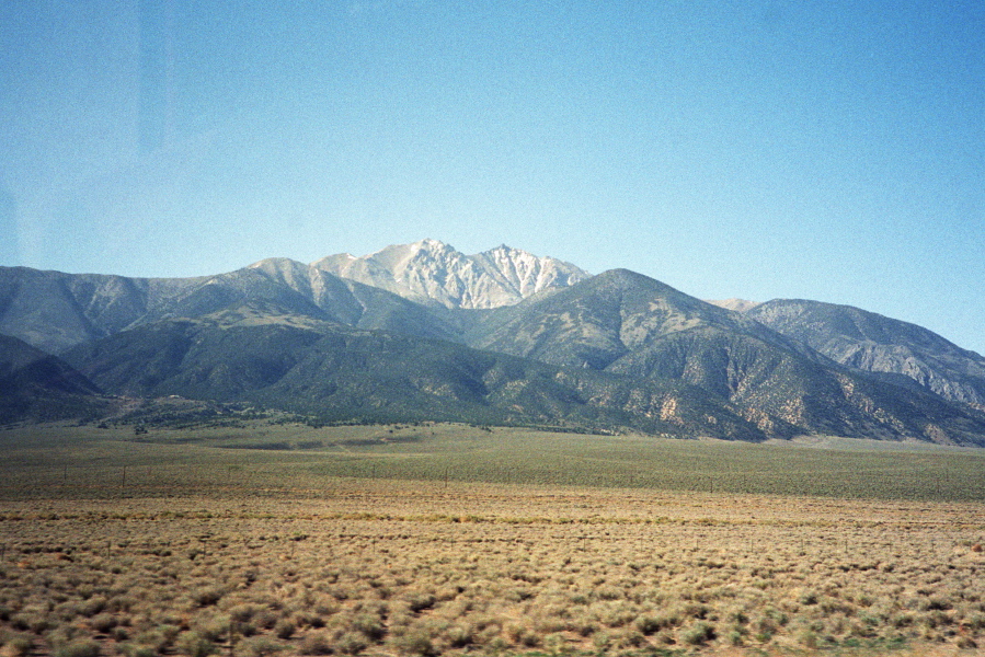 Boundary and Montgomery Peaks from US-6 near Montgomery Pass