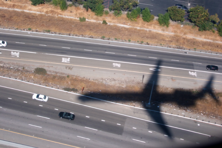 Airplane shadow over CA87.