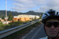 Passing the Pacific Lumber mill in Scotia. (140ft)