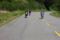 Ron, Keri, and Randall ride west on Mattole Rd. (160ft)