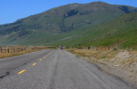 Riding north into a headwind on the Lost Coast. (20ft)