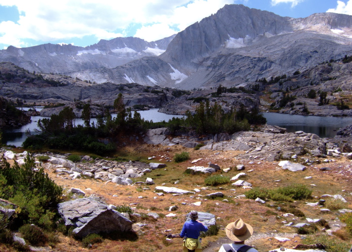 Alice and Ron enjoy the view of Shamrock Lake (10250ft).