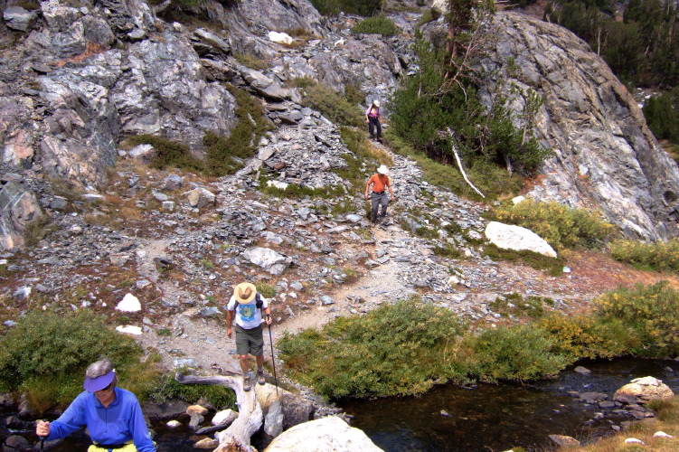 Ron crosses Mill Creek.