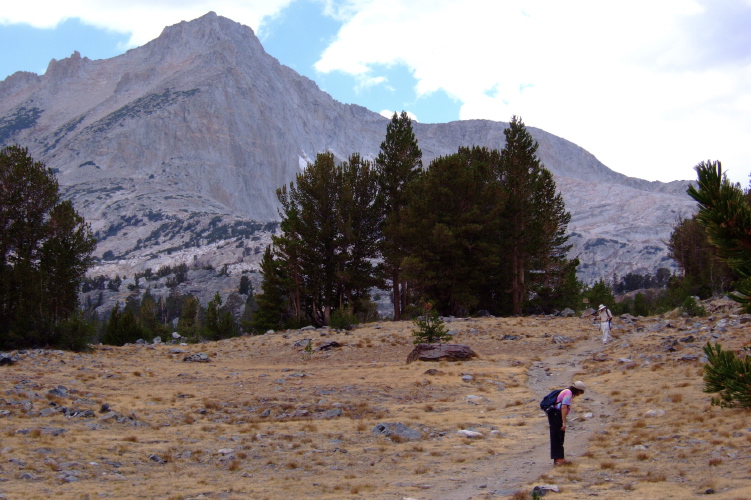 Stella and David on the trail back to Saddlebag Lake.