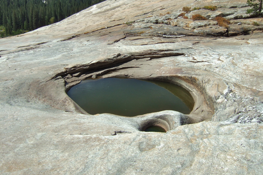 Another deep pool of stagnant water on the slide