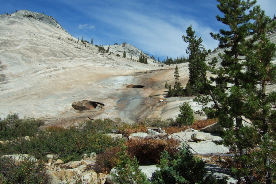 View up Tenaya Slide from the bottom