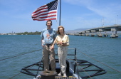 Bill and Kay at the stern of the USS Bowfin.