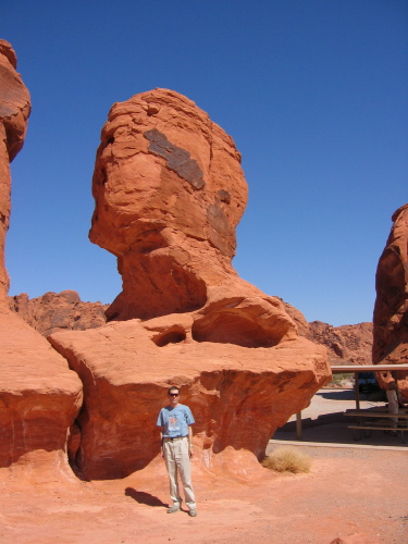 Bill in front of a Boo at Seven Sisters, Valley of Fire State Park.