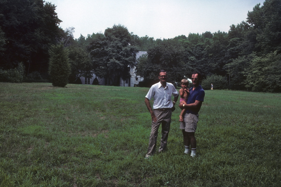 David and his cousin Jan in front of grandmother's house