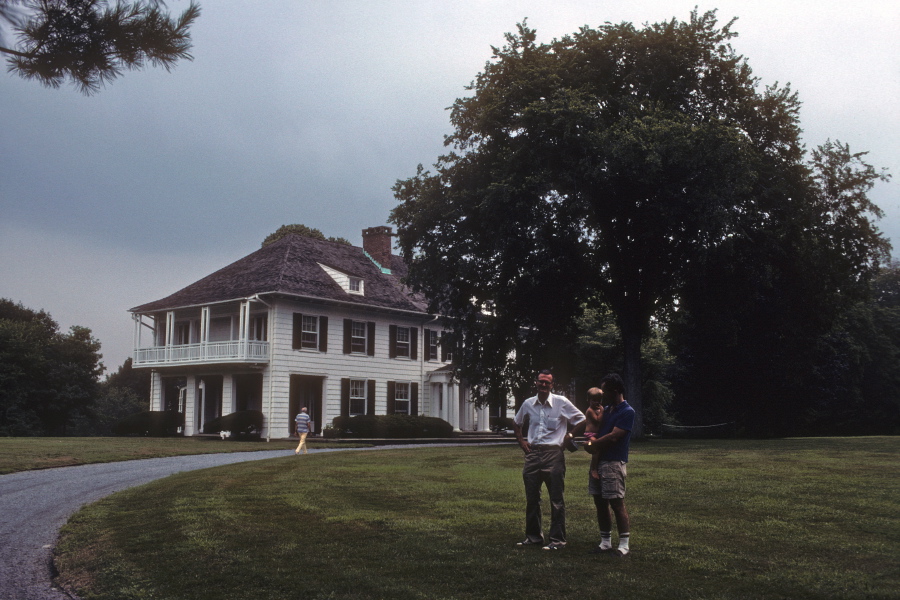 David and Jan in front of grandmother's house