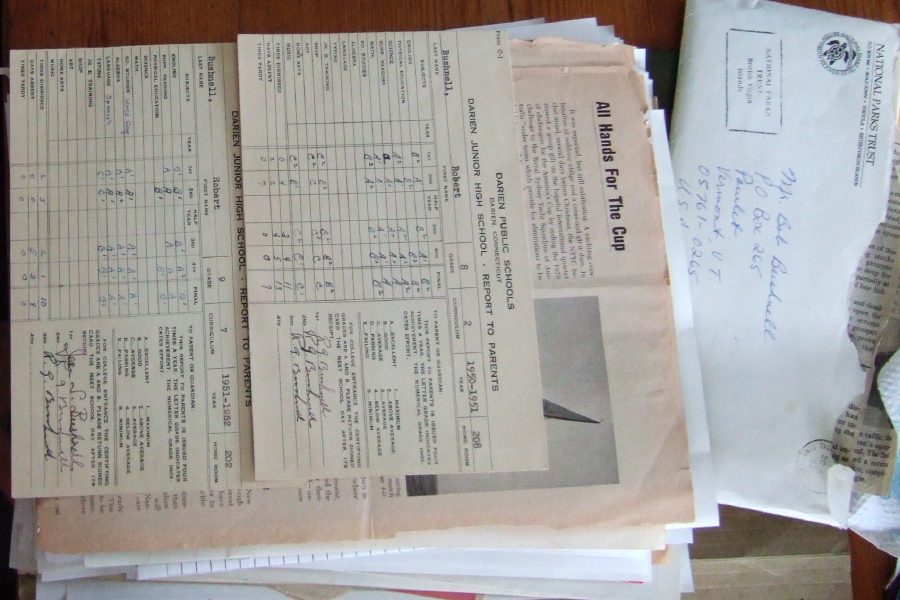 Uncle Rob's old junior high school report cards.