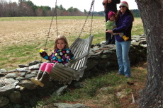 Camille, Laura (standing on the wall), Natalie, and Janice