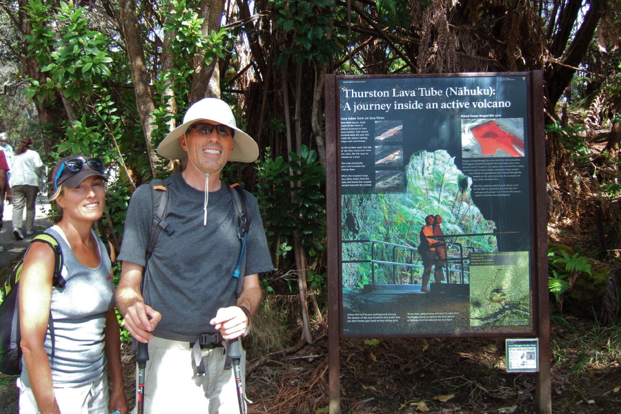 Laura and Bill at the Thurston Lava Tube