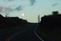 Moonrise on Chain of Craters Road