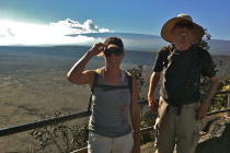 Laura and Bill at the Waldron Ledge overlook of Kilauea Crater