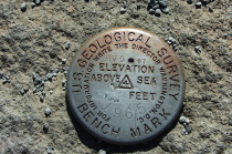 Bench mark at Waldron Ledge viewpoint
