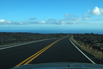 Descending Chain of Craters Road across the Mauna Ulu lava flows, toward the ocean