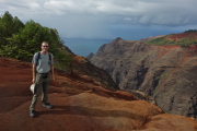 Bill at the viewspot on Makaha Ridge