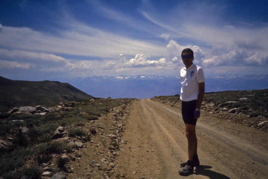 Bill descending the road south of Barcroft White Mountain Research Station.