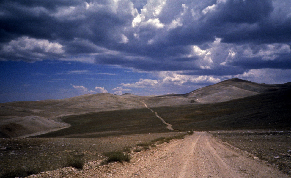 Returning south across the alpine desert on White Mountain Rd.