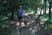Laura and Kumba on the Betsy Crowder Trail.