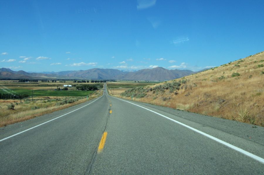 Descending to the last roadside rest stop at ID75 and US20 on our outbound journey