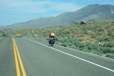 Lone cyclist seen a few miles south of Contact, NV