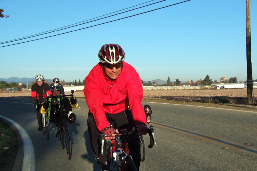 Jon Degenhardt leads the group down Bolsa Road.