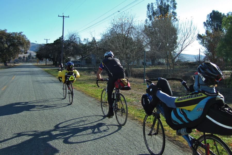 Tim Woudenberg leads the group up Santa Ana Valley Road.