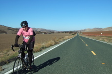 Passing a rider on Airline Highway (CA25), south of Paicines