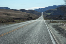 View south on Airline Highway (CA25) at Old Airline Road