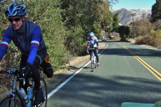 Mike Svihura and Tina Waitzman ride south on CA25.