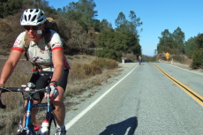 Jon Kaplan passes the Bear Valley Fire Station.