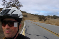 Riding south on CA25 through Bear Valley; view is to the north. (1370ft)