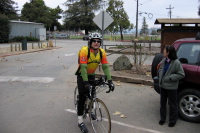 Ken Holloway arrives at the Gilroy afternoon rest stop.  (210ft)