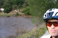 Mud and debris in the Eastman Canyon arm of Uvas Reservoir