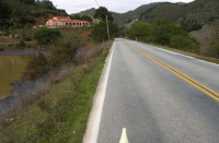 Riding past Uvas Reservoir