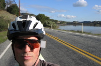 Riding north on Oak Glen Rd. past Chesbro Reservoir